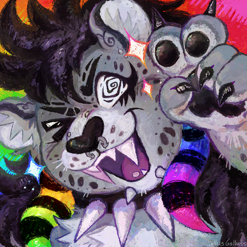Icon of a scene anthro snow leopard holding up a peace sign.