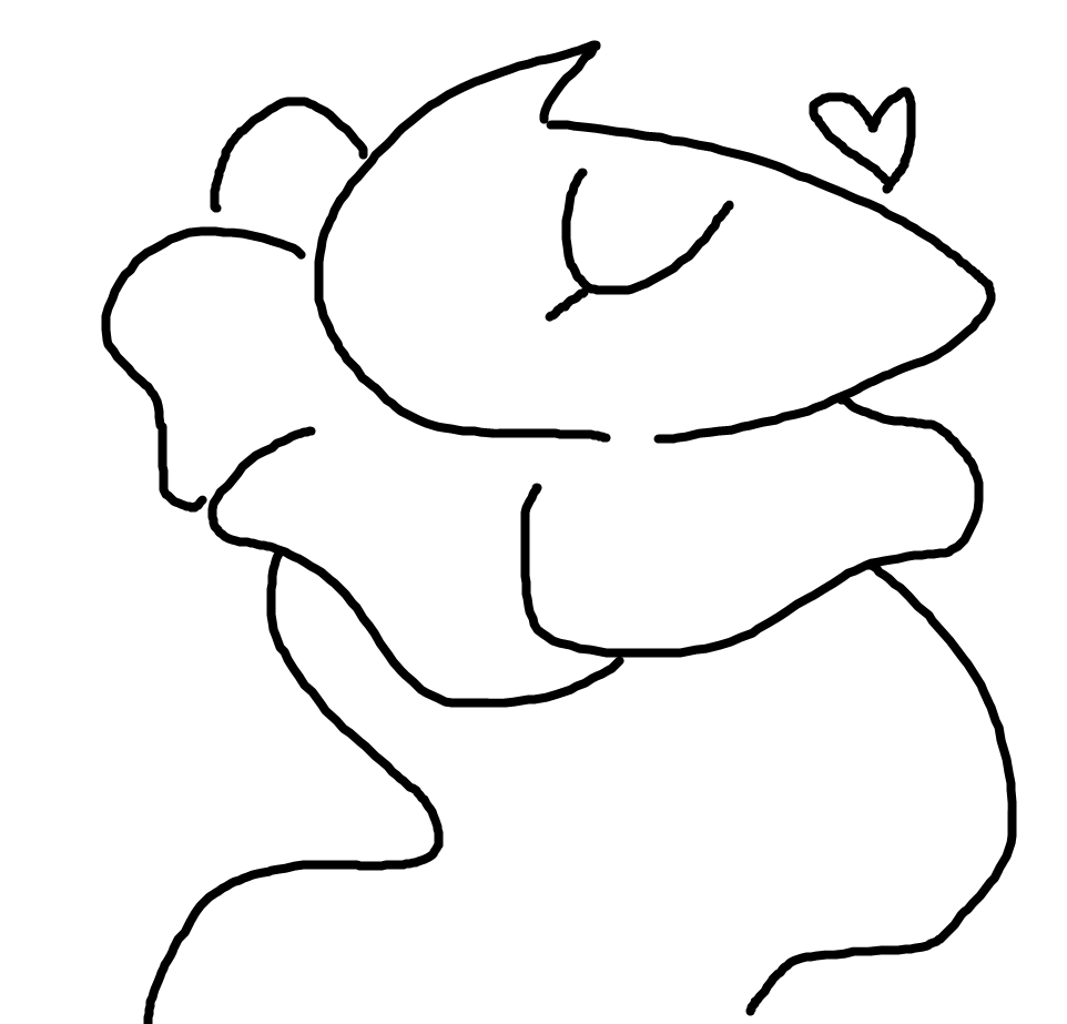 Placeholder drawing of a noodley dragon with rose petals coming out from its neck.